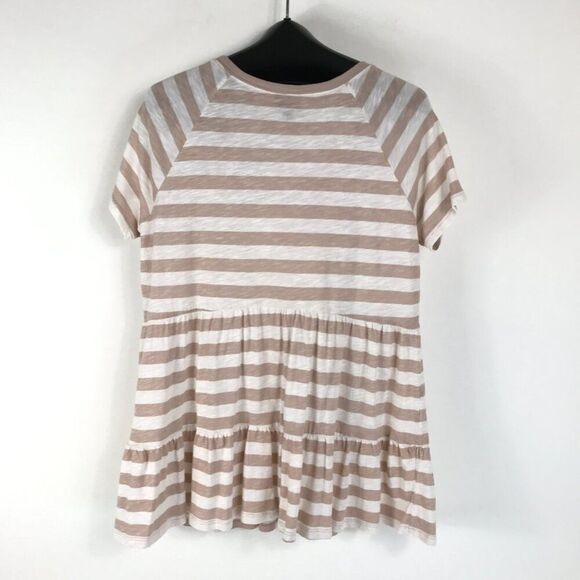 Torrid Babydoll Slub Scoop Neck Tiered Top Women's Plus Size 1/1X Striped Casual - Picture 6 of 12